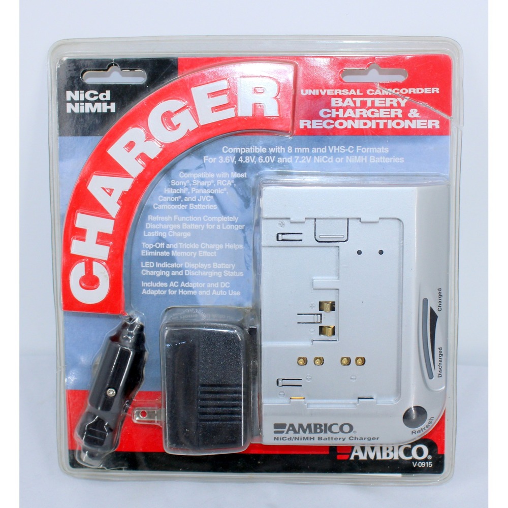 AMBICO V-0915 Universal Camcorder Battery Charger Reconditioner NiCd NiMH